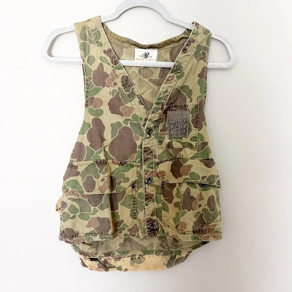 BLACK SHEEP 60s 70s Camo Vest Duck Hunting Shooting Game Pouch Duck Vintage